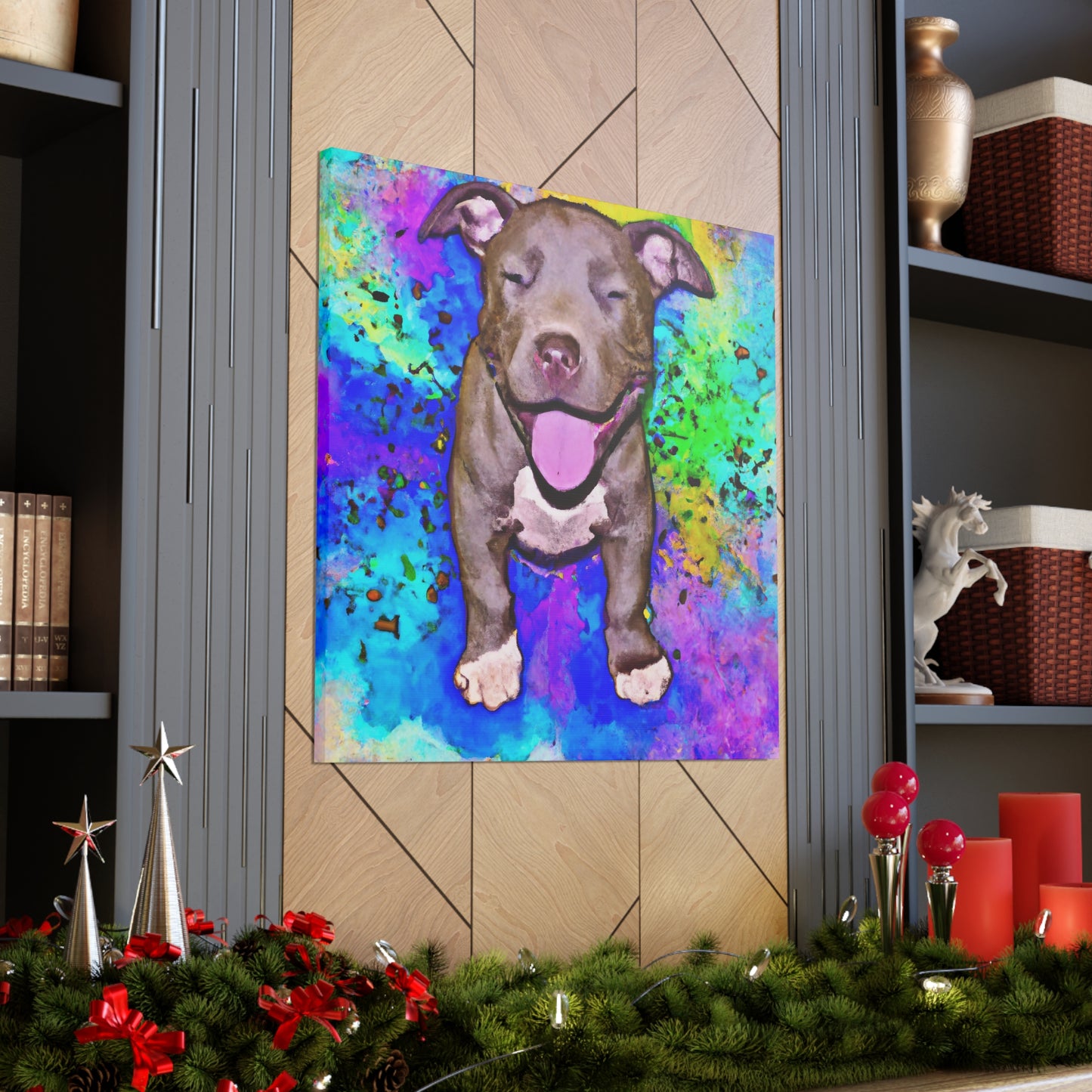 Emperor Kenshi the II - Pitbull Puppy - Canvas