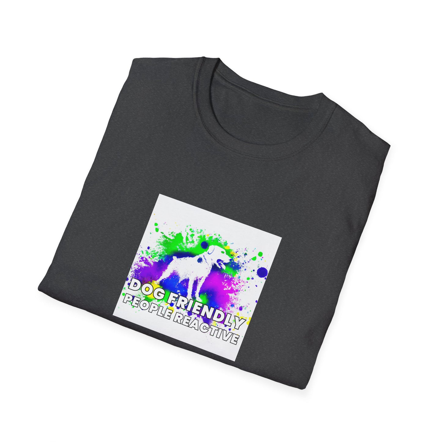 Subkulture Streetwear. - "Dog Friendly, People Reactive" (colored swirl) Unisex Tee