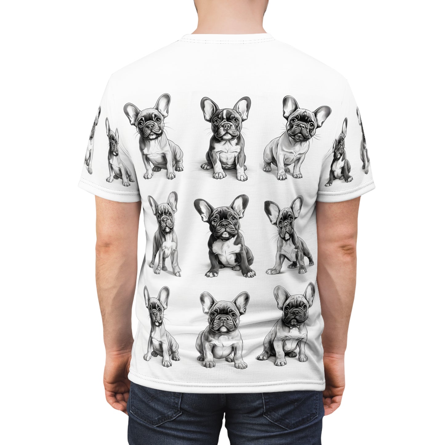 French Bulldog All Over Print Tee - Unleash Your Style - Unisex Cut & Sew Tee (AOP)