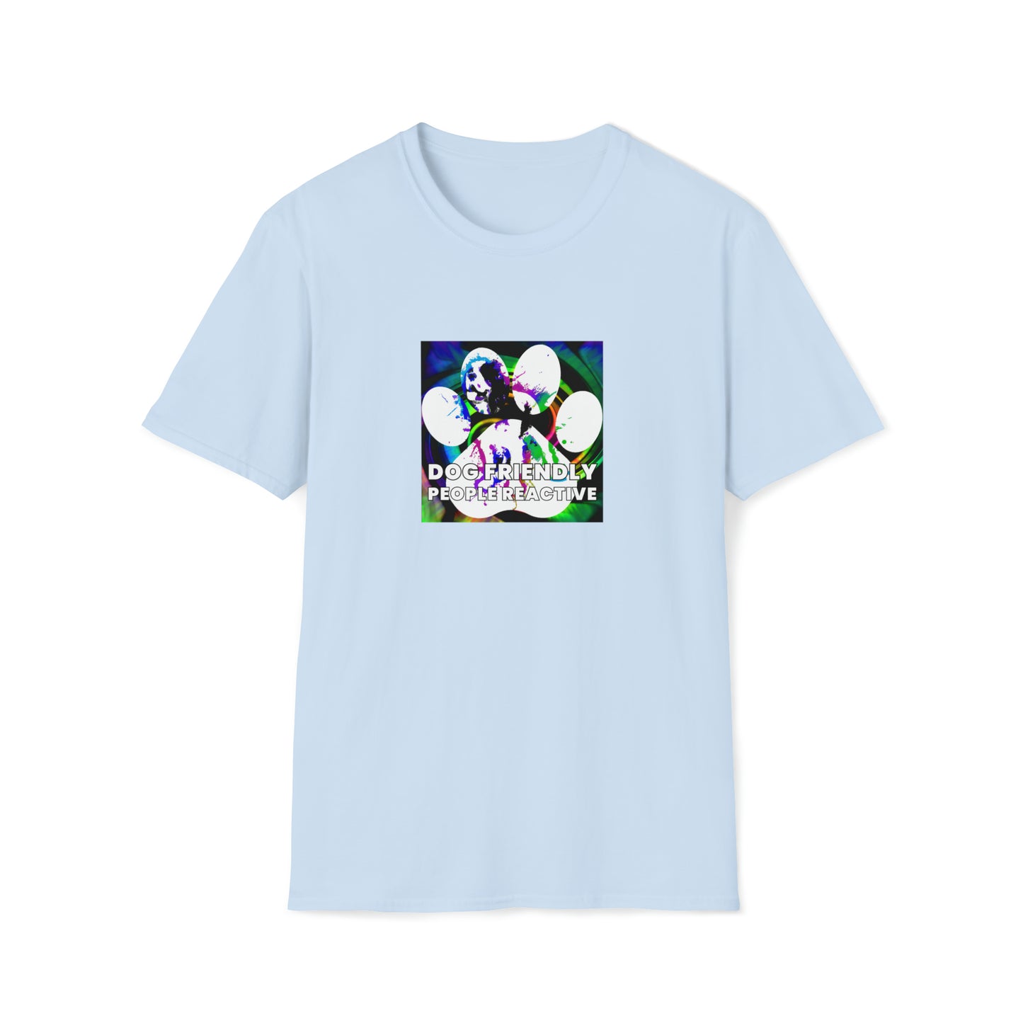 Lunar Elementz - "Dog Friendly, People Reactive" (colored swirl) Unisex Tee