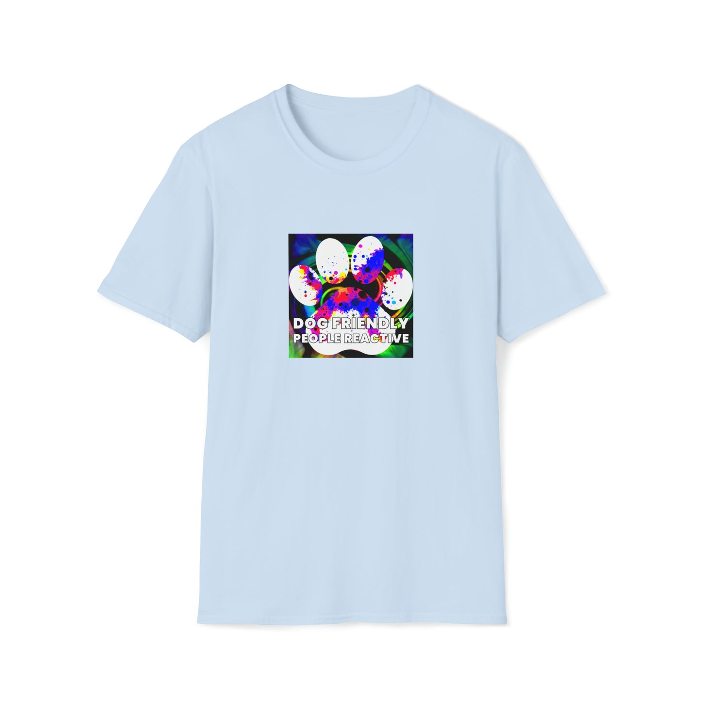 RuneThread - "Dog Friendly, People Reactive" (colored swirl) Unisex Tee