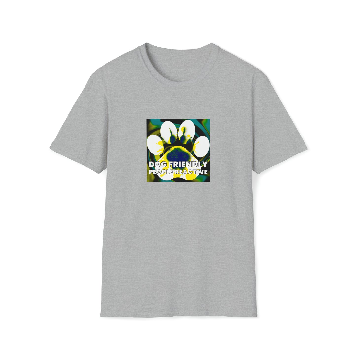 Ill Birdz - "Dog Friendly, People Reactive" (Yellow Blue Swirl) Unisex Tee