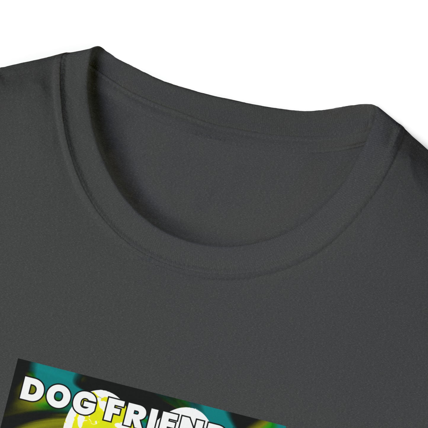 Vibes90 - "Dog Friendly, People Reactive" (Yellow Blue Swirl) Unisex Tee