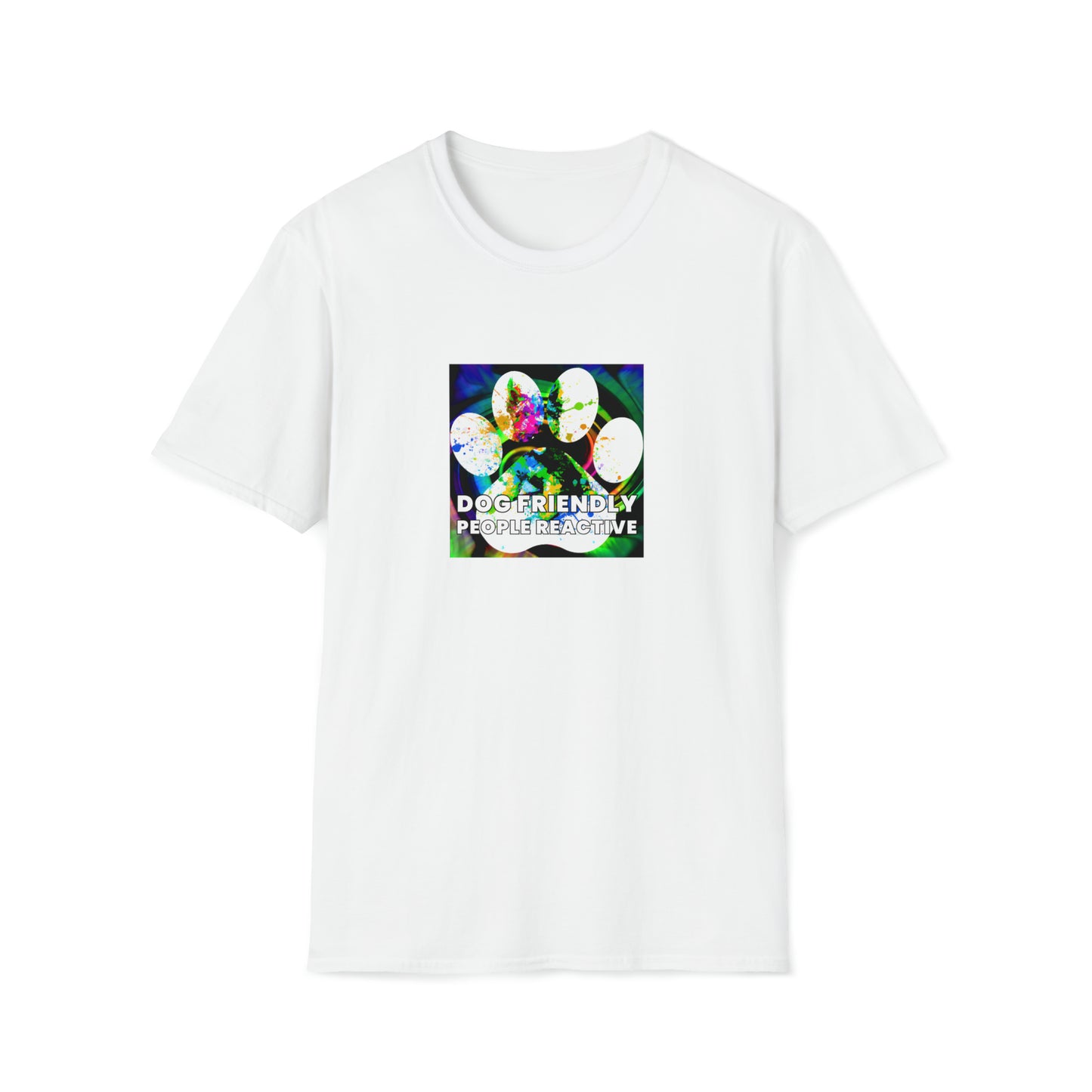 Cloakflexx - "Dog Friendly, People Reactive" (colored swirl) Unisex Tee