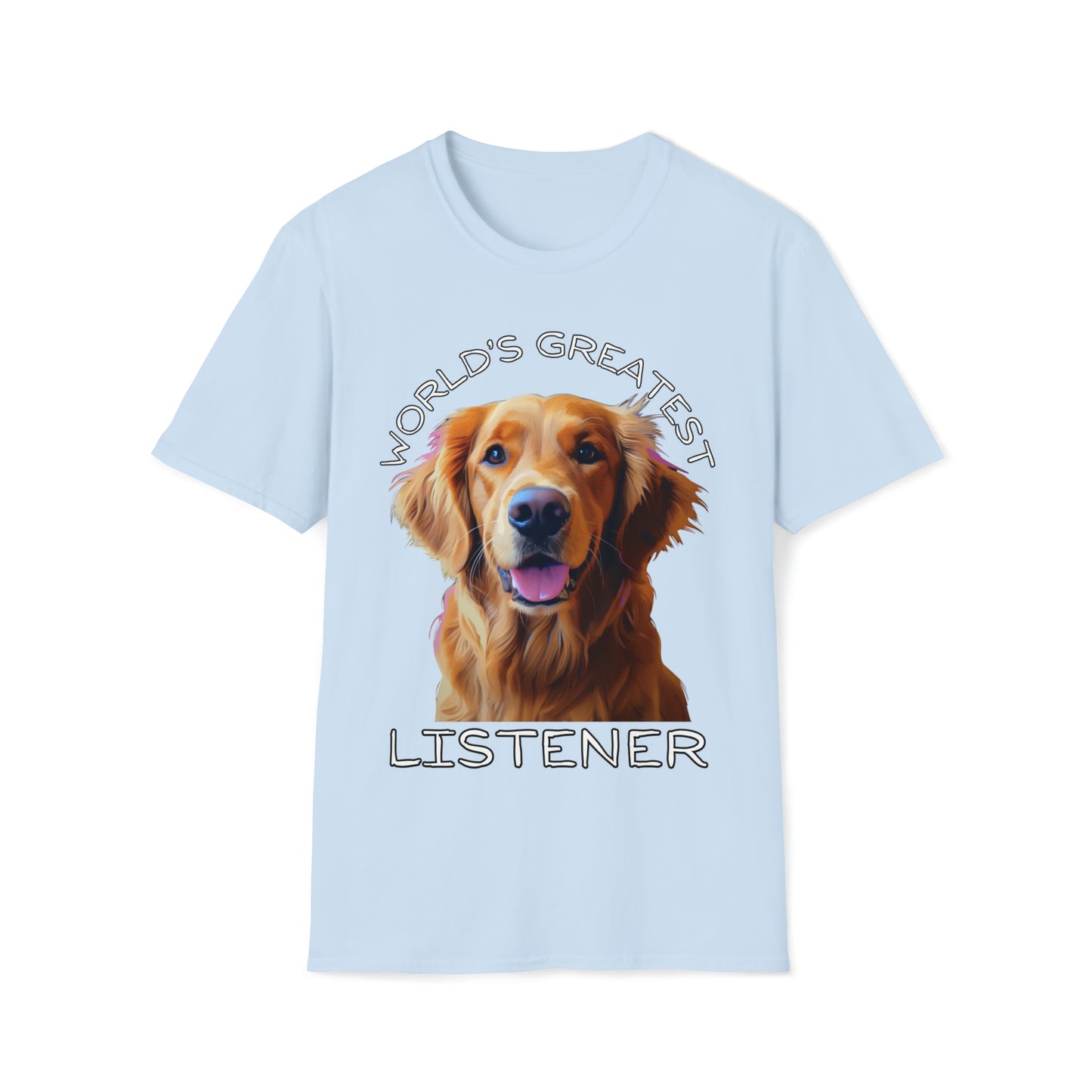 "World's Greatest Listener" (white text) Unisex Softstyle T-Shirt