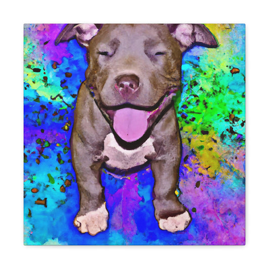 Emperor Kenshi the II - Pitbull Puppy - Canvas