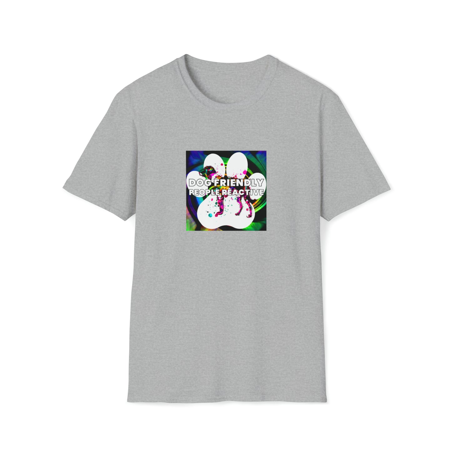 Virgil '90sica - "Dog Friendly, People Reactive" (colored swirl) Unisex Tee