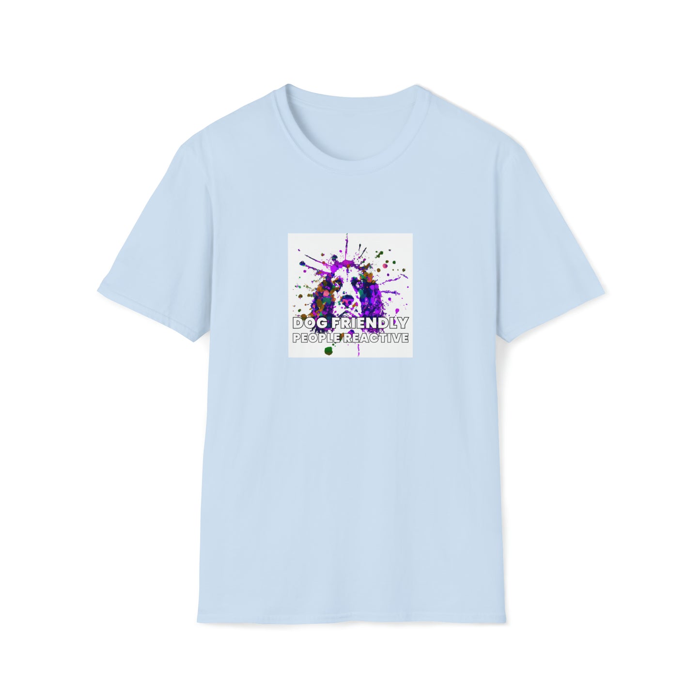 90s Fash Reality - "Dog Friendly, People Reactive" (colored swirl) Unisex Tee