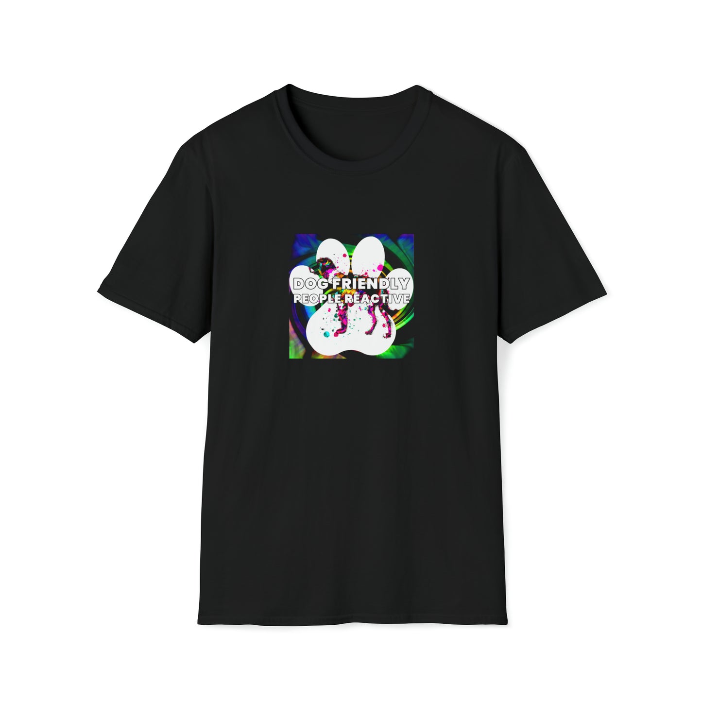 Virgil '90sica - "Dog Friendly, People Reactive" (colored swirl) Unisex Tee