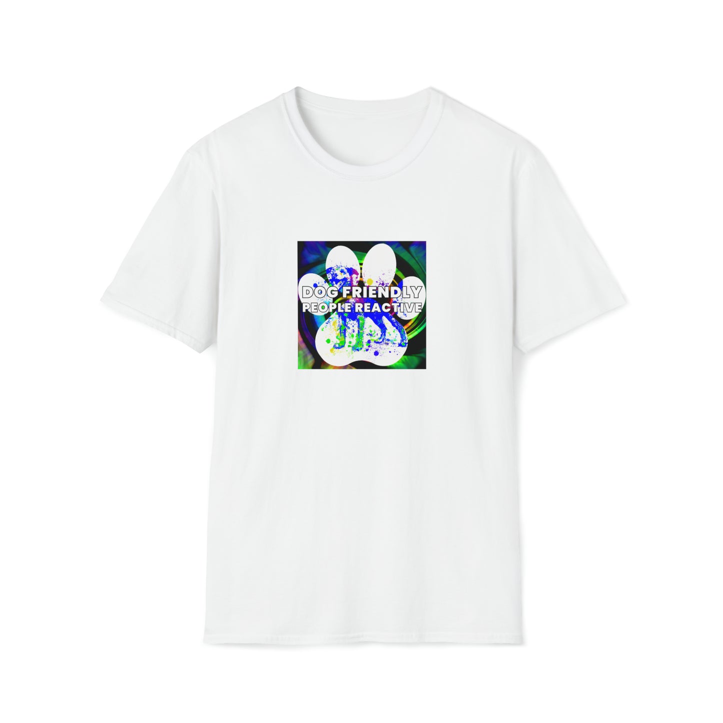 Hypster90s - "Dog Friendly, People Reactive" (colored swirl) Unisex Tee