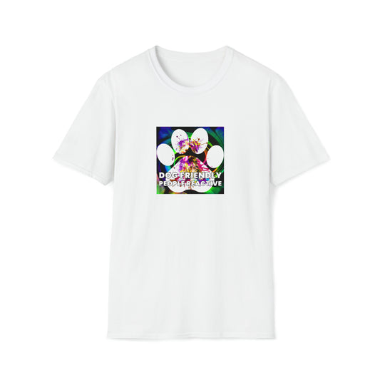 Fluxxy Fashions - "Dog Friendly, People Reactive" (colored swirl) Unisex Tee