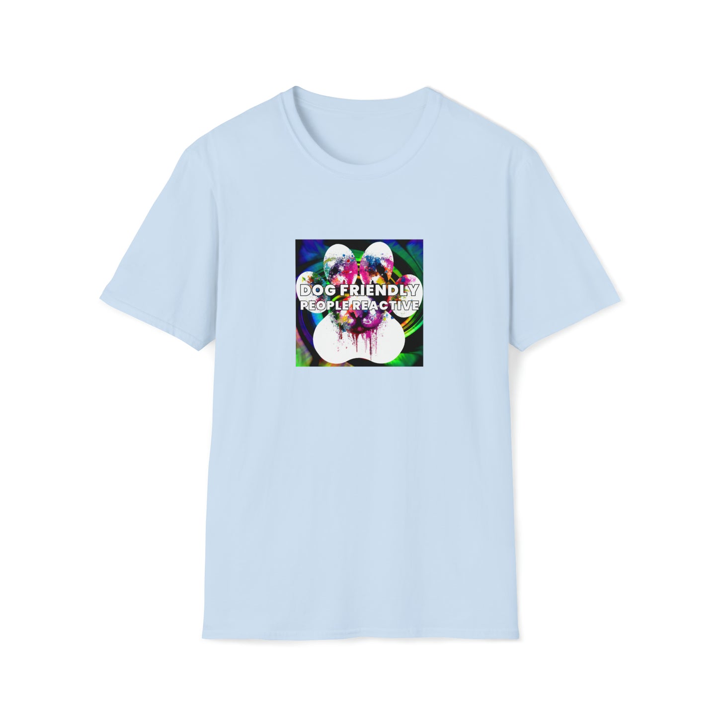 Groovy Galore - "Dog Friendly, People Reactive" (colored swirl) Unisex Tee