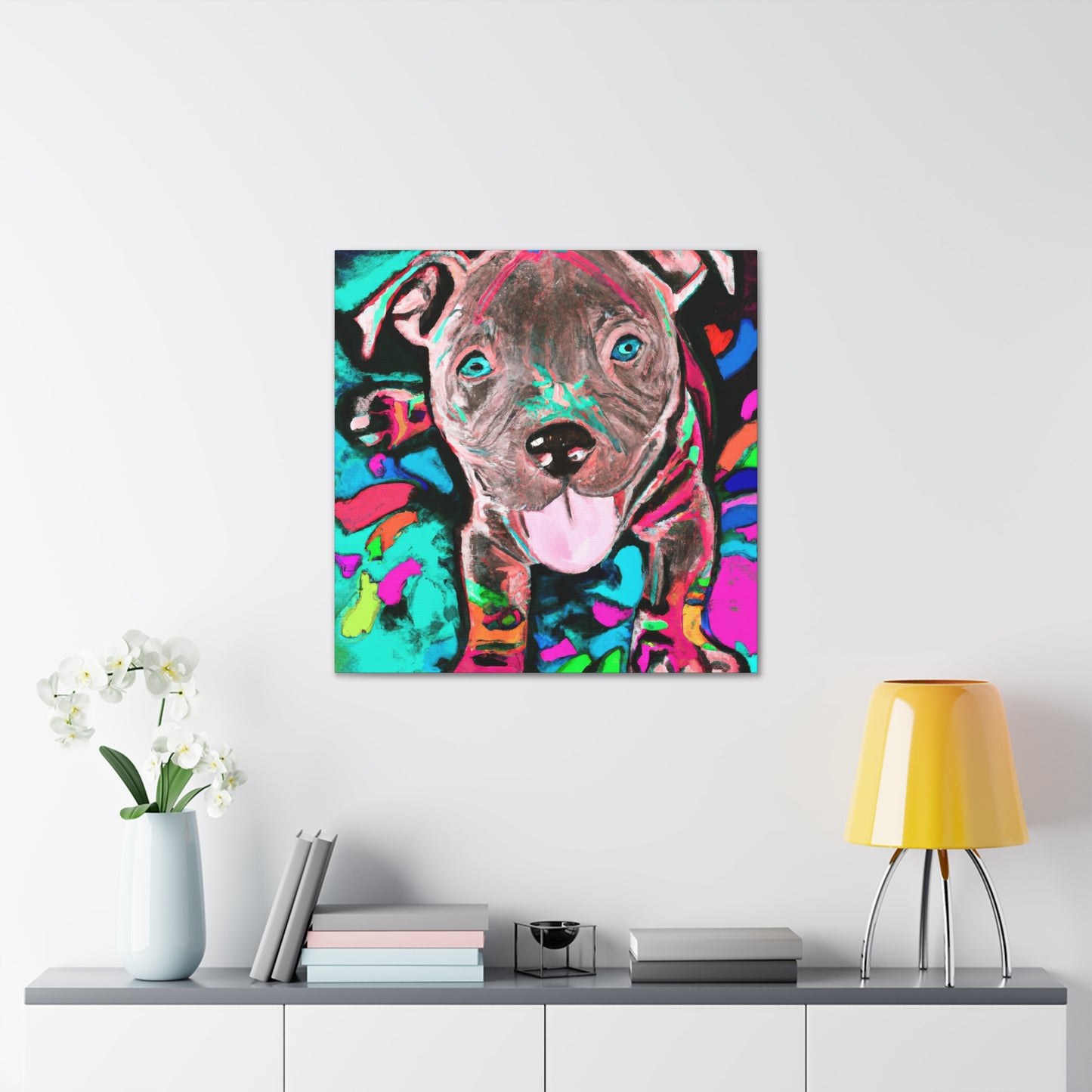 Princess Artemide of Florence - Pitbull Puppy - Canvas