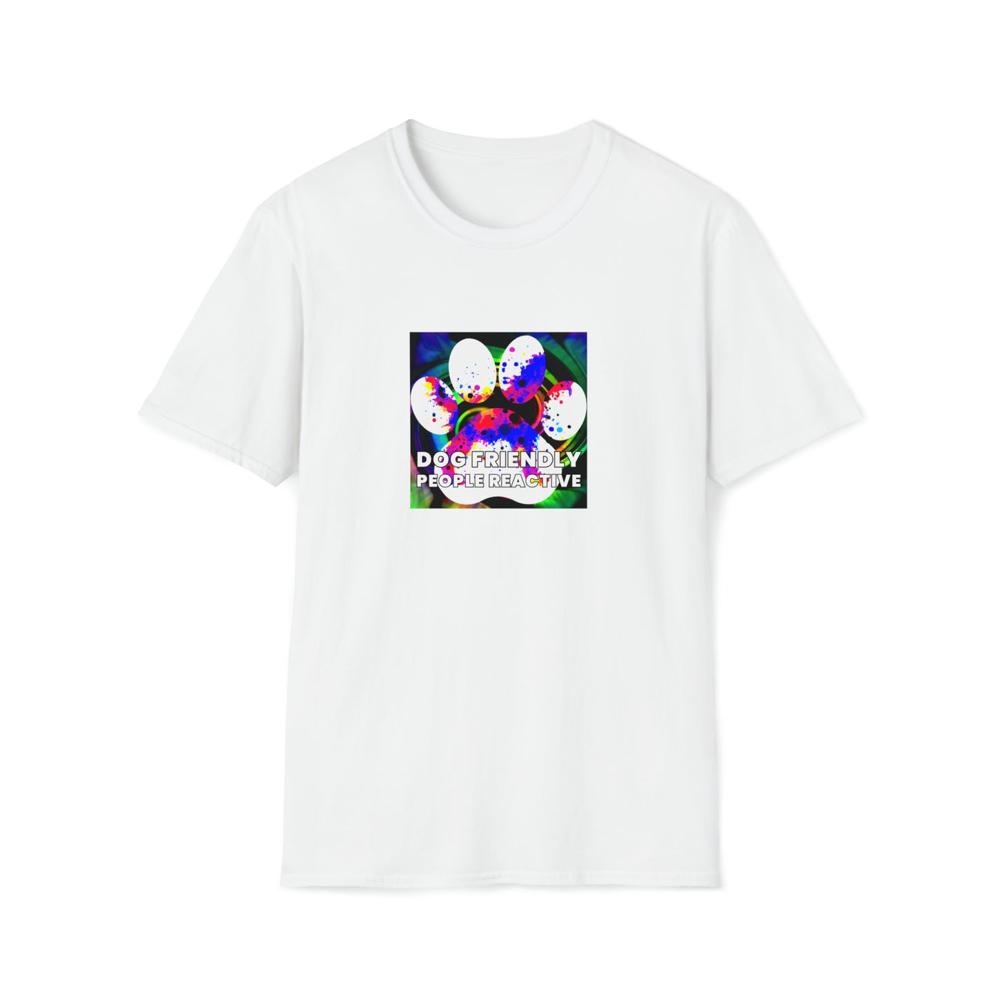 RuneThread - "Dog Friendly, People Reactive" (colored swirl) Unisex Tee