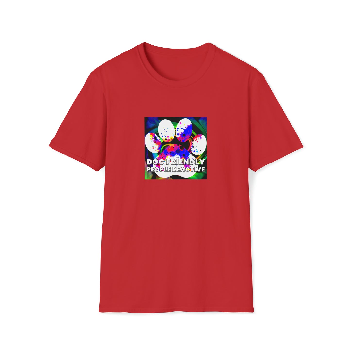 RuneThread - "Dog Friendly, People Reactive" (colored swirl) Unisex Tee