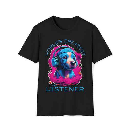 "World's Greatest Listener" (Pitbull Edition) Unisex Softstyle T-Shirt