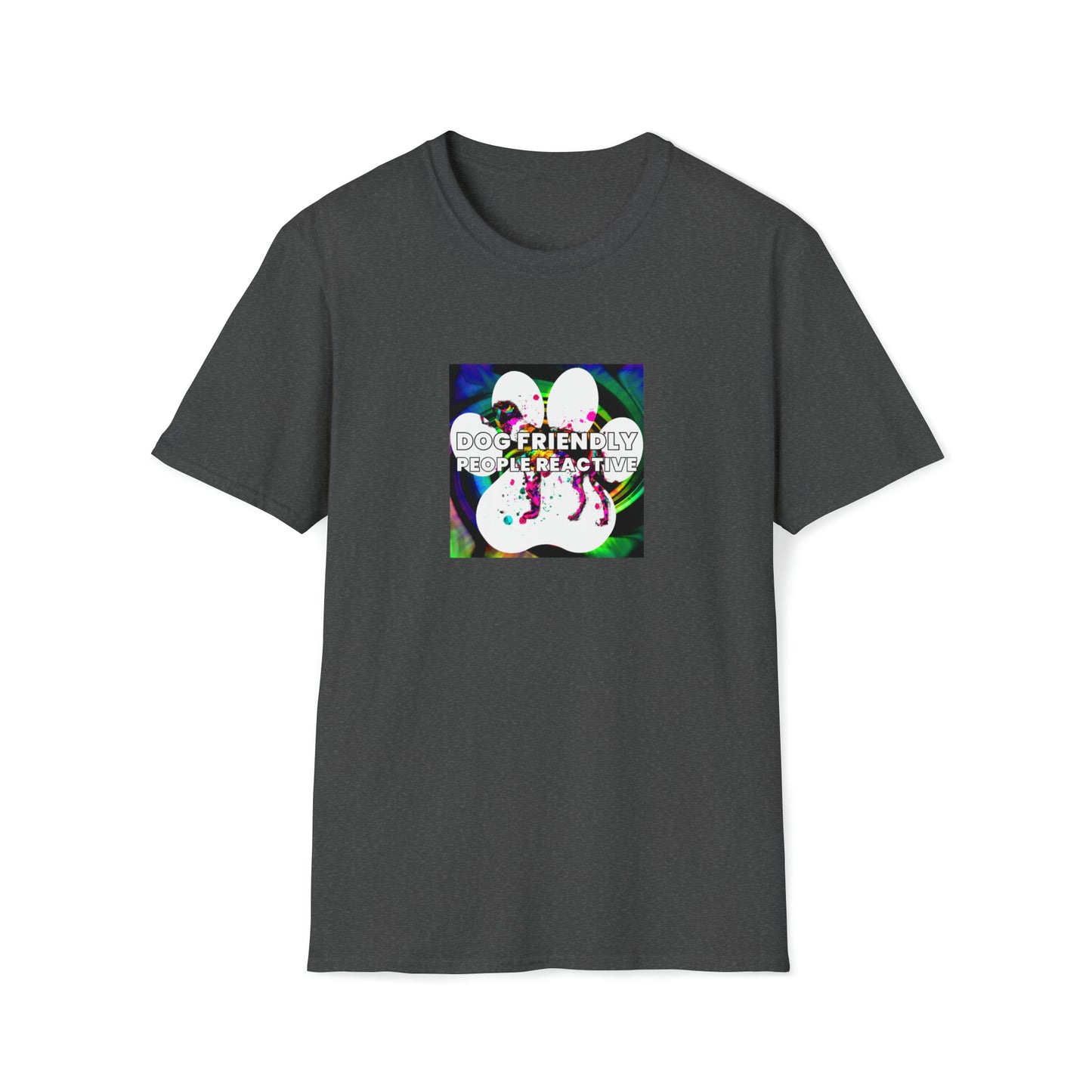 Virgil '90sica - "Dog Friendly, People Reactive" (colored swirl) Unisex Tee