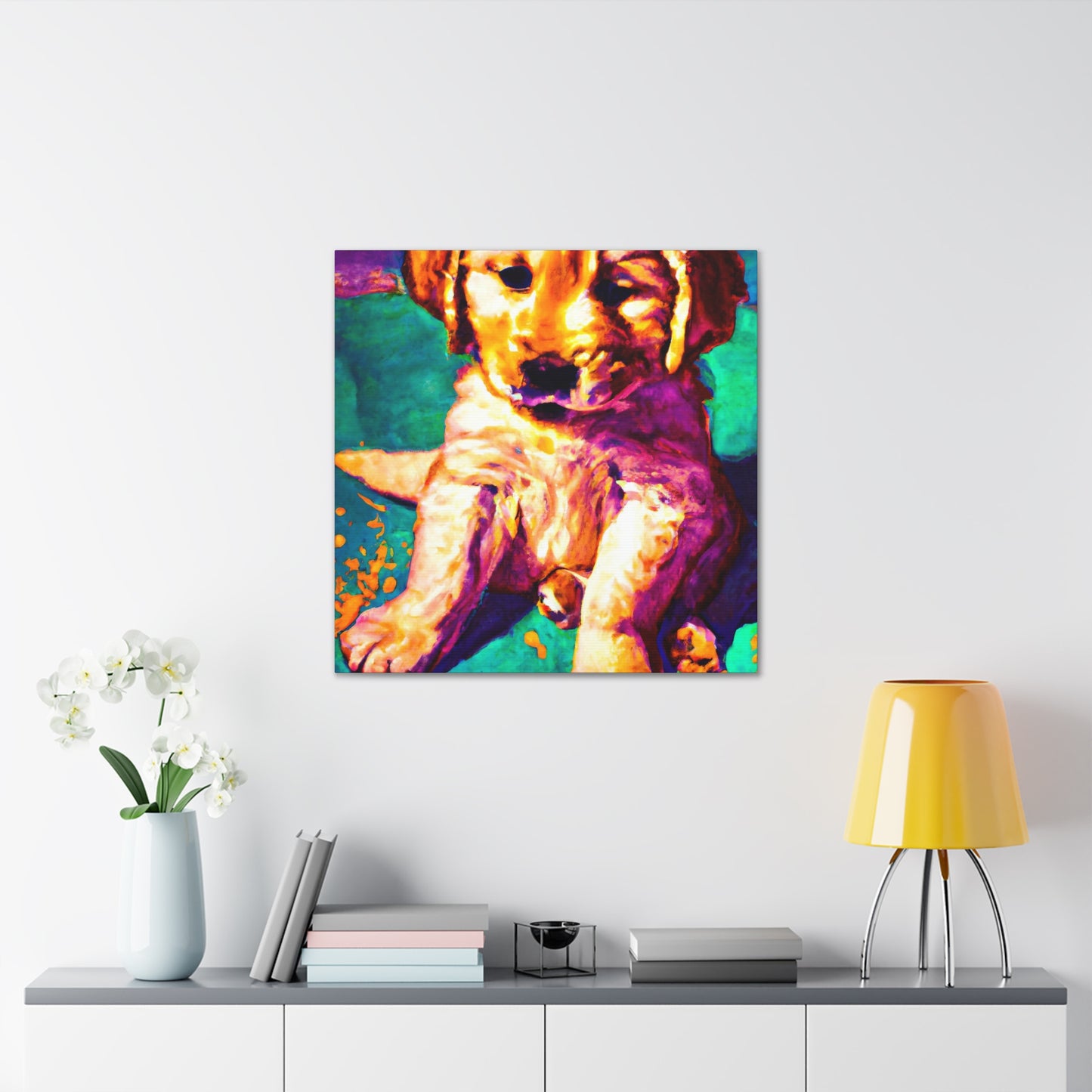 Aurora de Valois - Golden Retriever Puppy - Canvas