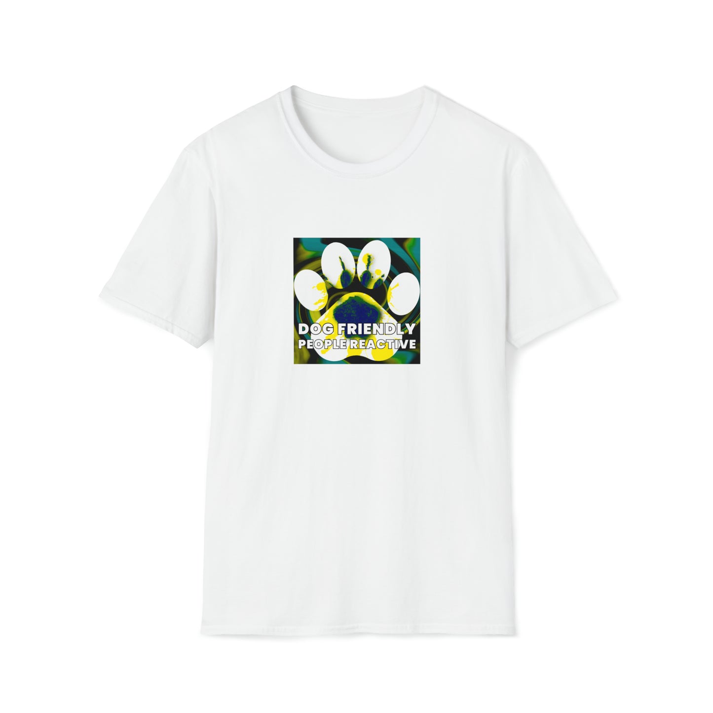 Ill Birdz - "Dog Friendly, People Reactive" (Yellow Blue Swirl) Unisex Tee