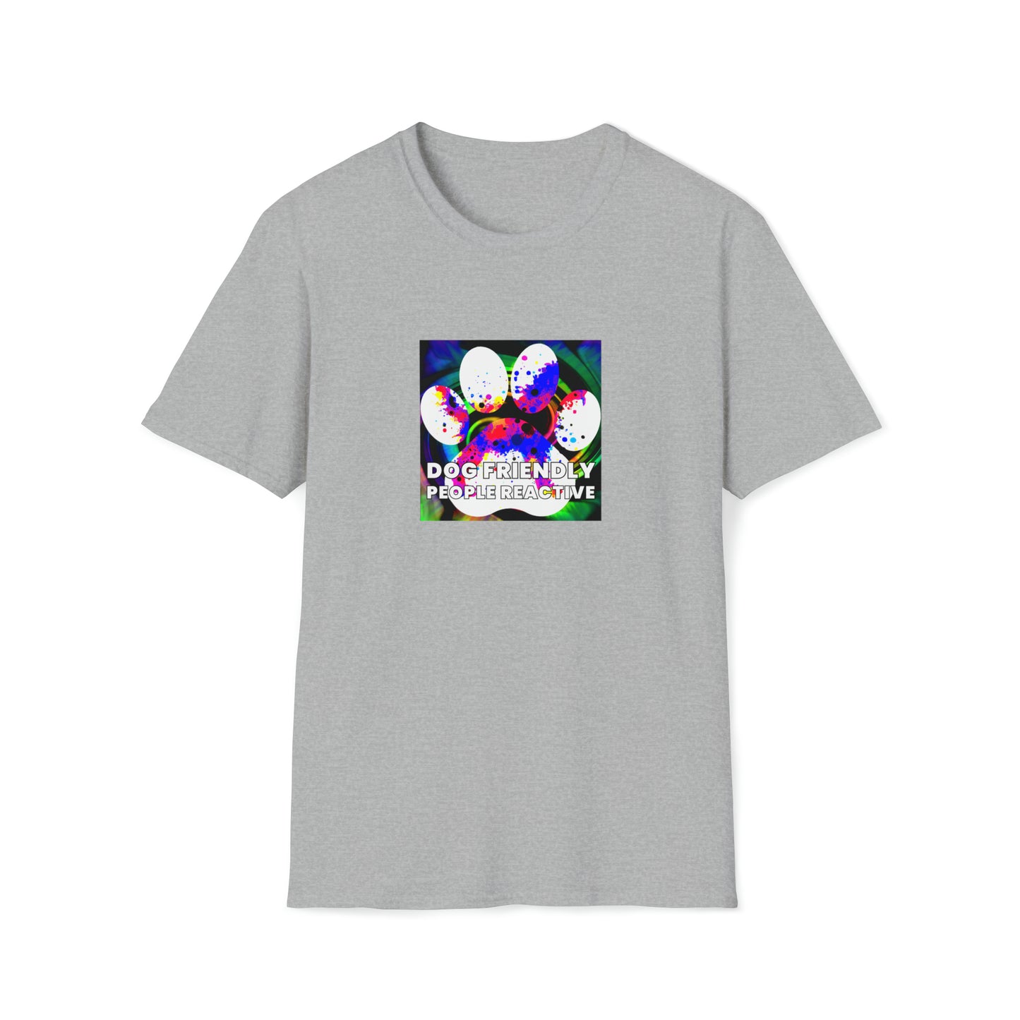 RuneThread - "Dog Friendly, People Reactive" (colored swirl) Unisex Tee