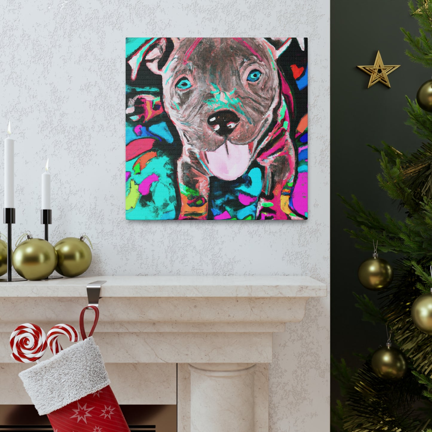 Princess Artemide of Florence - Pitbull Puppy - Canvas