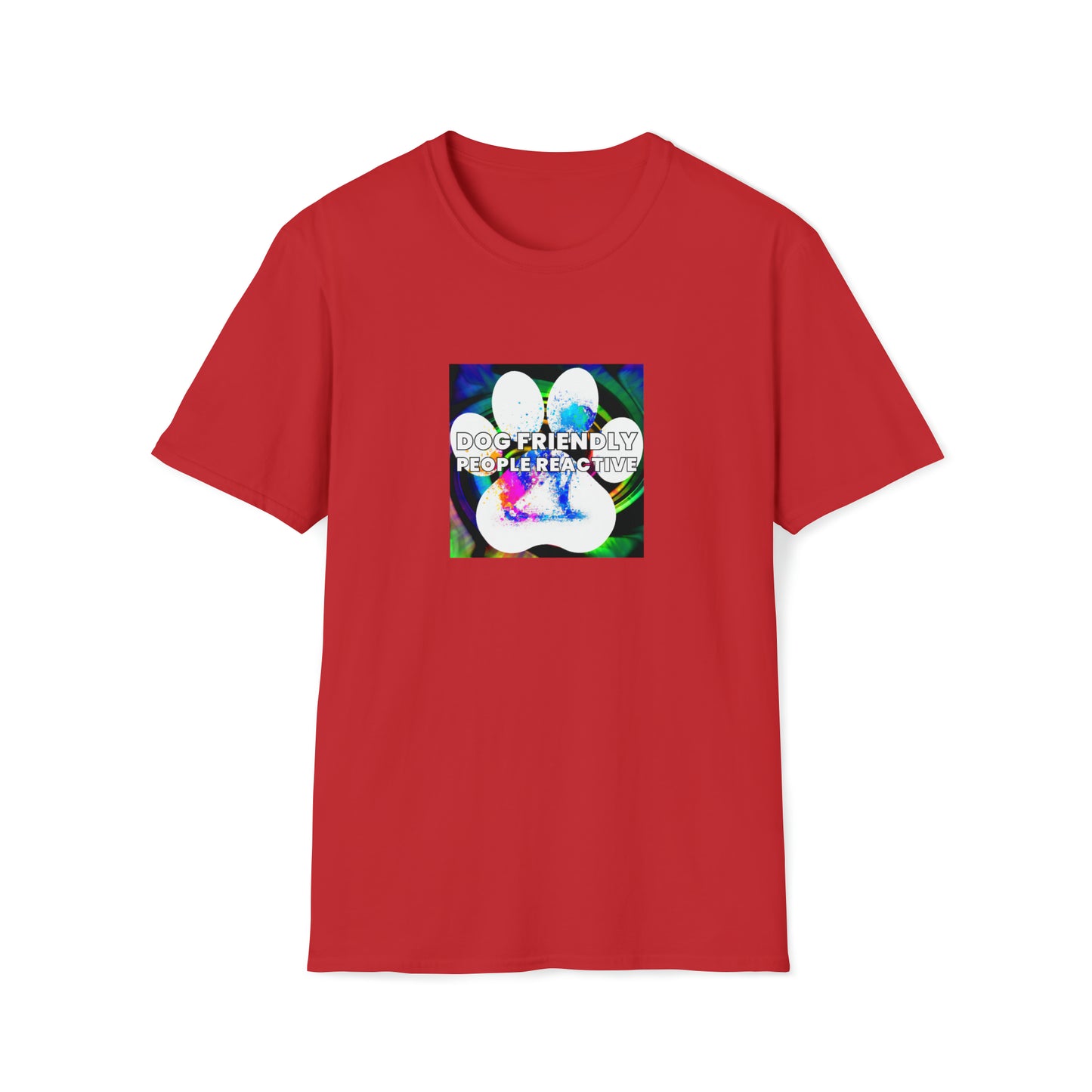 Quippe Wear - "Dog Friendly, People Reactive" (colored swirl) Unisex Tee