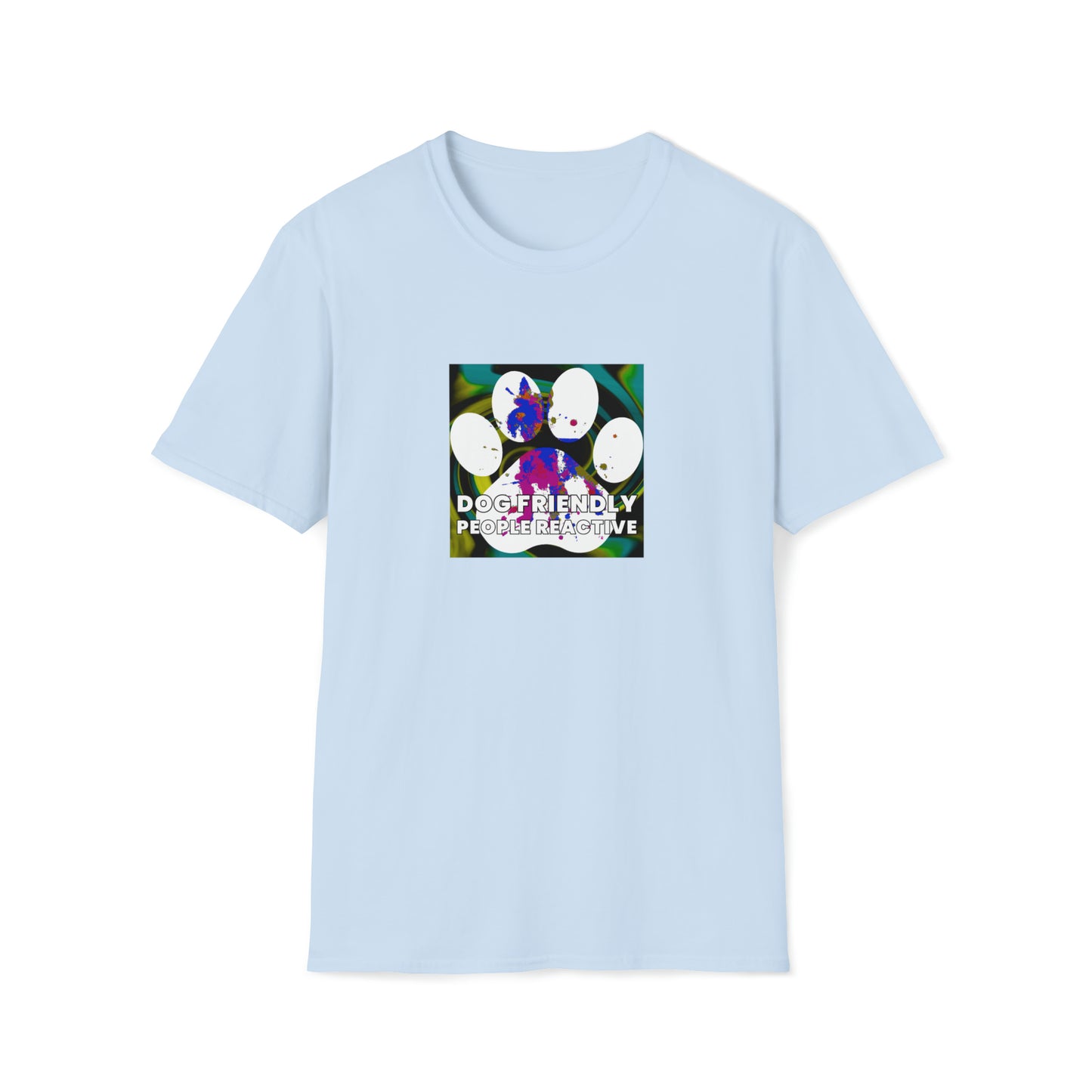 SynStyle90s - "Dog Friendly, People Reactive" (colored swirl) Unisex Tee