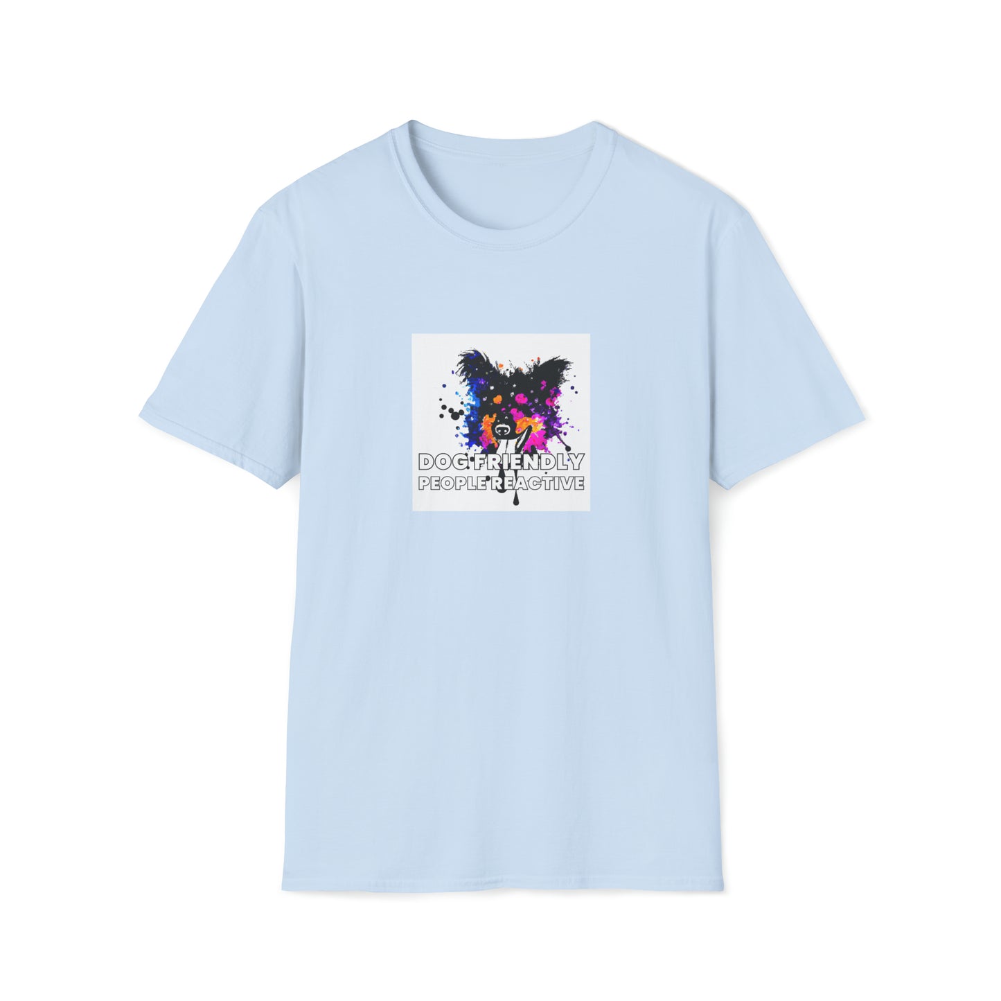 Murjeaux Streetwear - "Dog Friendly, People Reactive" (colored swirl) Unisex Tee