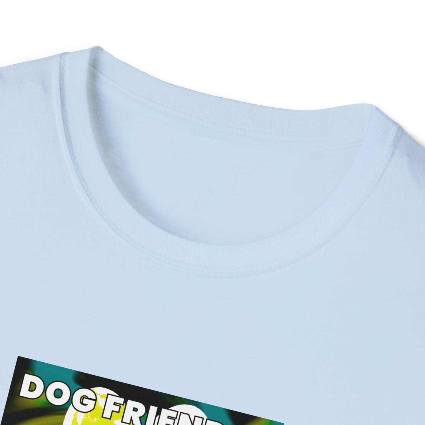 Vibes90 - "Dog Friendly, People Reactive" (Yellow Blue Swirl) Unisex Tee