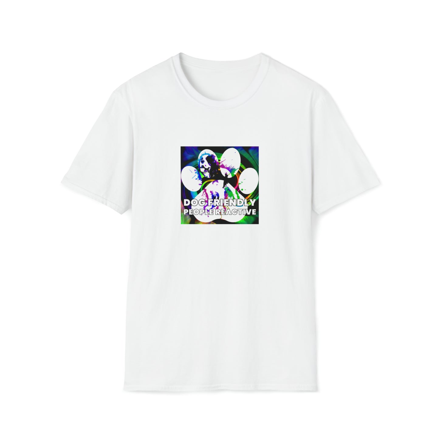 Lunar Elementz - "Dog Friendly, People Reactive" (colored swirl) Unisex Tee