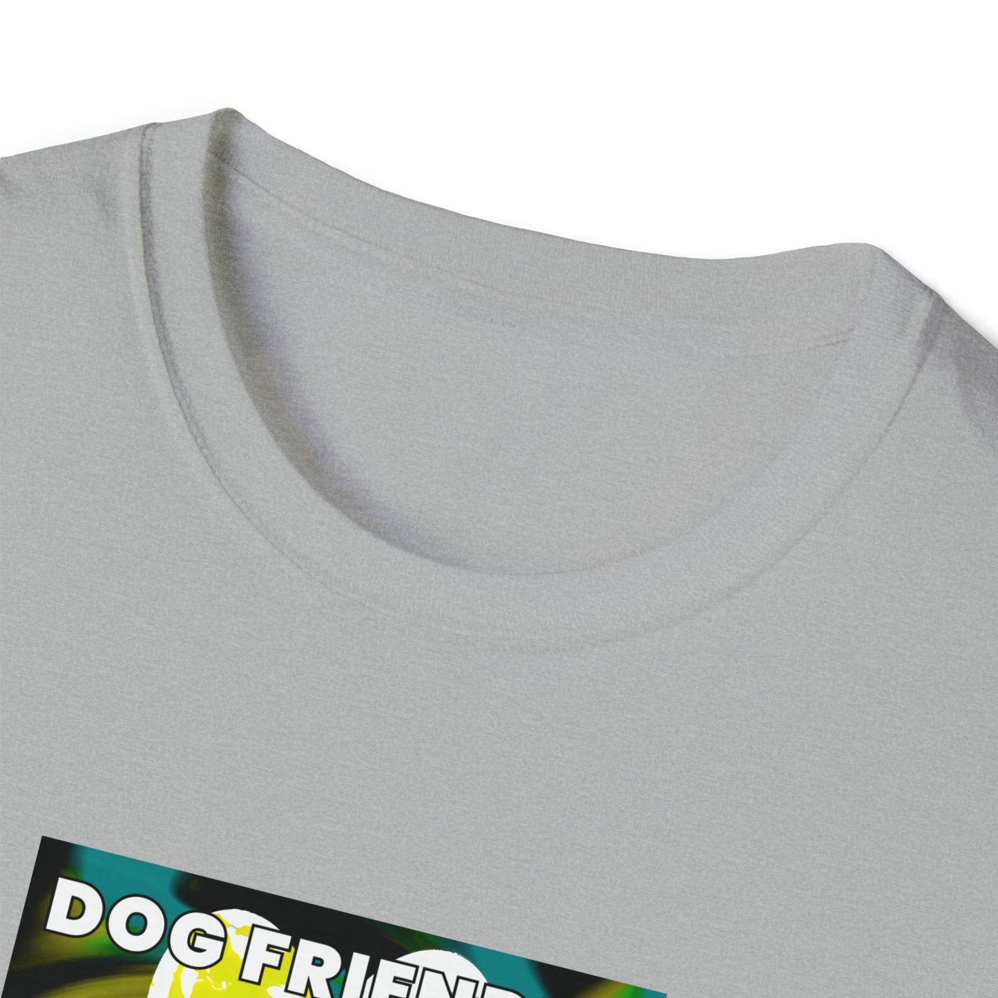 Vibes90 - "Dog Friendly, People Reactive" (Yellow Blue Swirl) Unisex Tee