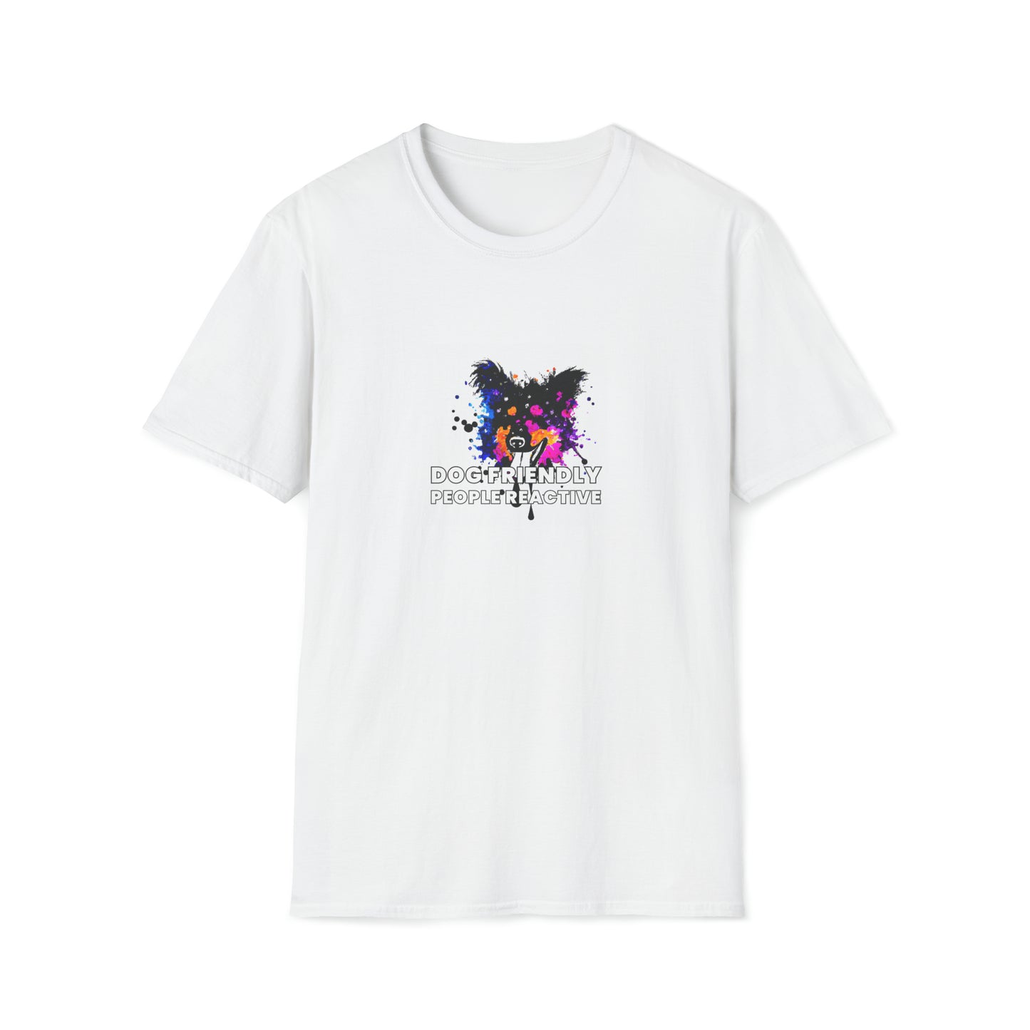 Murjeaux Streetwear - "Dog Friendly, People Reactive" (colored swirl) Unisex Tee