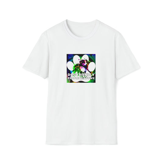 Vybrant 90's Streetwear - "Dog Friendly, People Reactive" (colored swirl) Unisex Tee