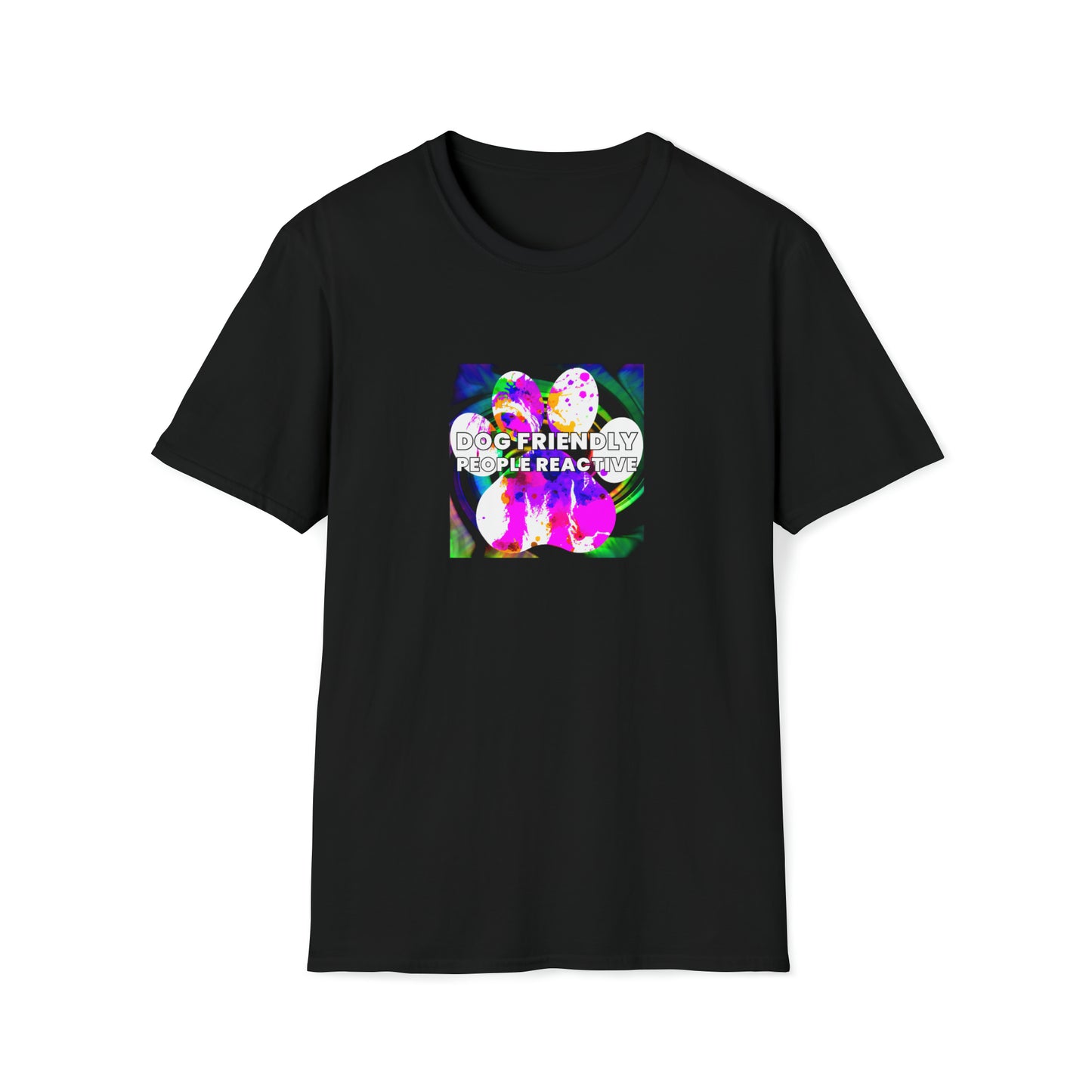 Mighty Sprout - "Dog Friendly, People Reactive" (colored swirl) Unisex Tee