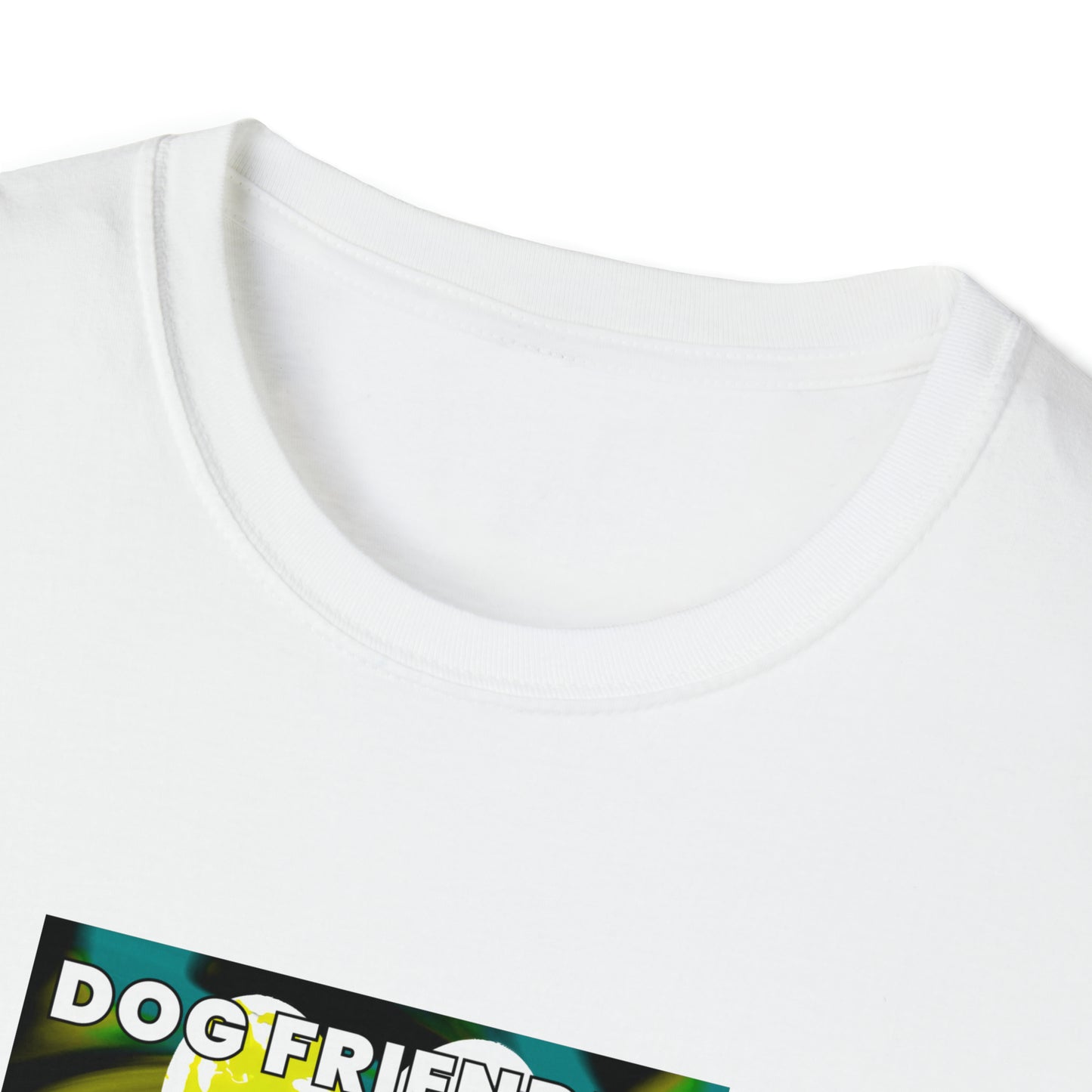 Vibes90 - "Dog Friendly, People Reactive" (Yellow Blue Swirl) Unisex Tee