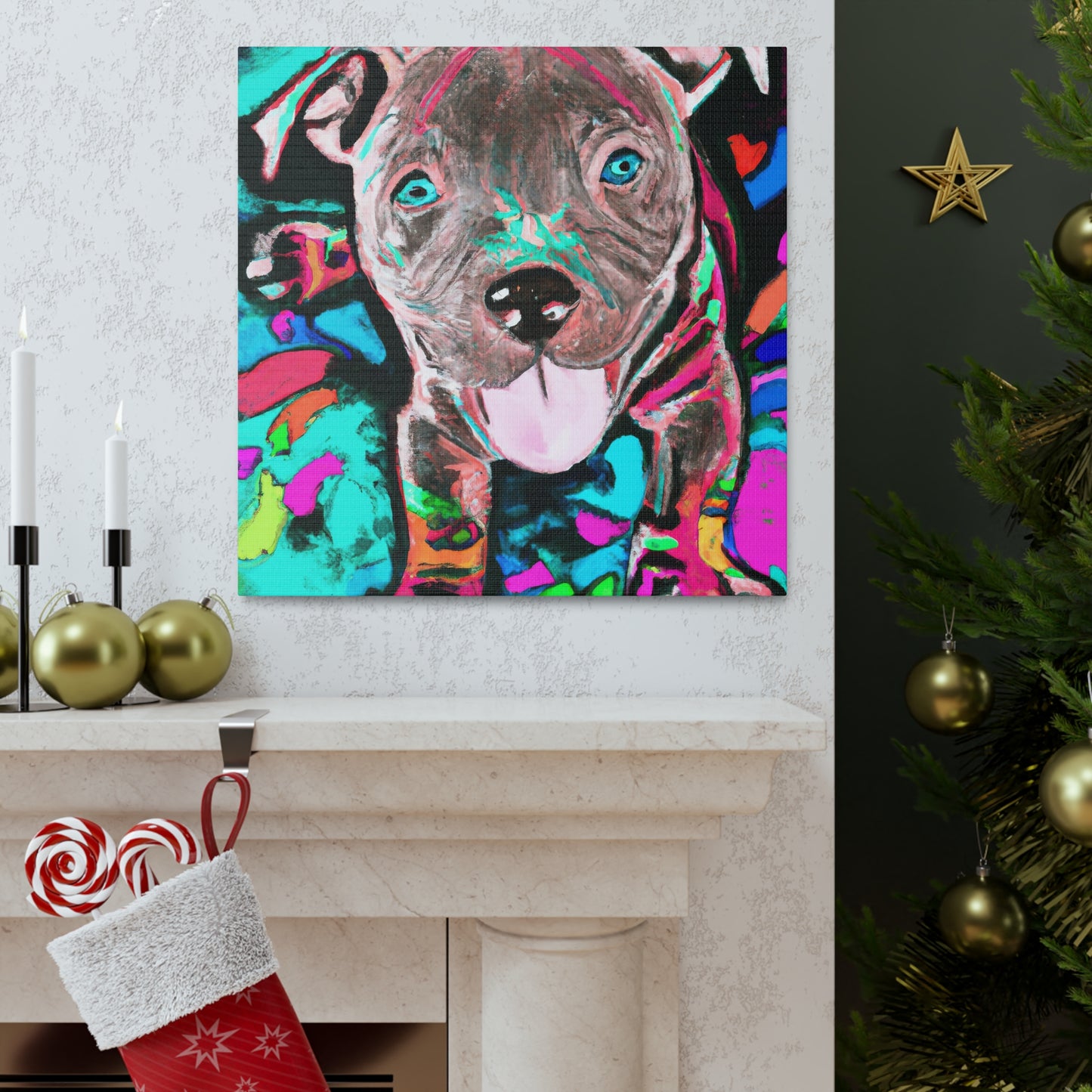 Princess Artemide of Florence - Pitbull Puppy - Canvas