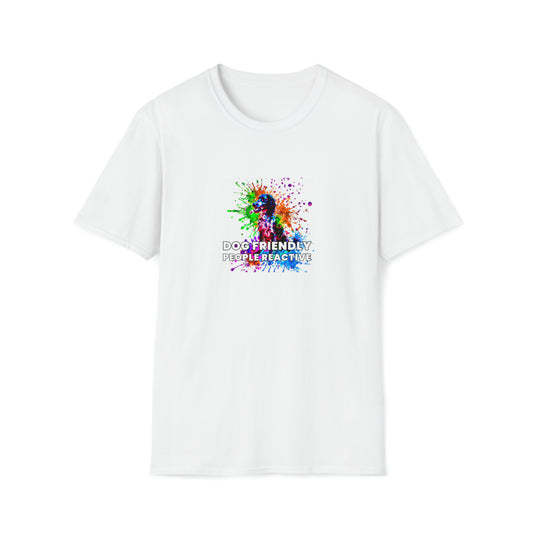 Swagmatica - "Dog Friendly, People Reactive" (colored swirl) Unisex Tee