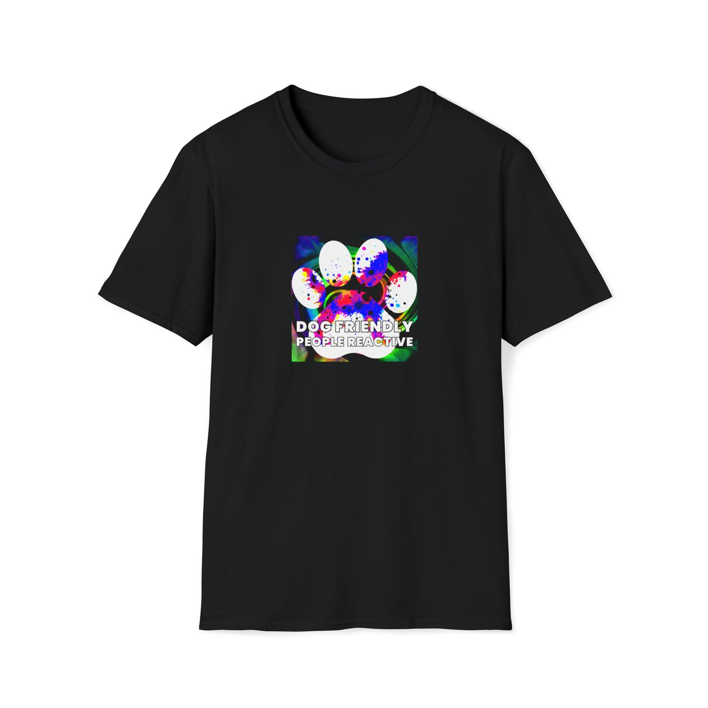 RuneThread - "Dog Friendly, People Reactive" (colored swirl) Unisex Tee