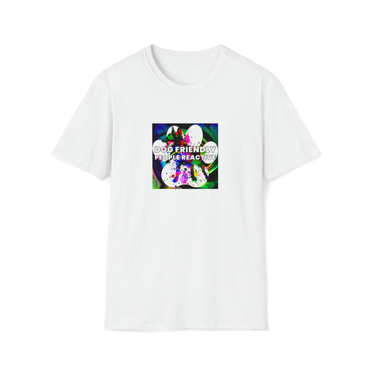 Glo90s - "Dog Friendly, People Reactive" (colored swirl) Unisex Tee