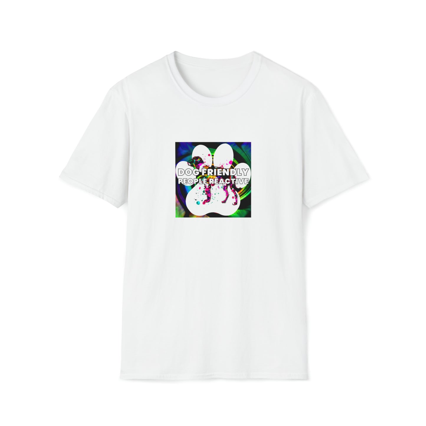 Virgil '90sica - "Dog Friendly, People Reactive" (colored swirl) Unisex Tee