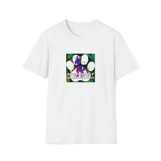 SynStyle90s - "Dog Friendly, People Reactive" (colored swirl) Unisex Tee