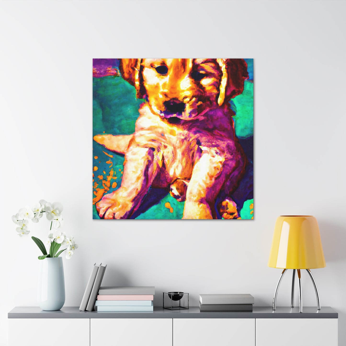 Aurora de Valois - Golden Retriever Puppy - Canvas