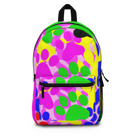 Lavande Roux (Lavender Red) - Paw Print - Backpack